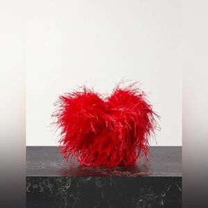 NWOT Alexander Wang Heart Pillow Ostrich Feathers Clutch Handbag